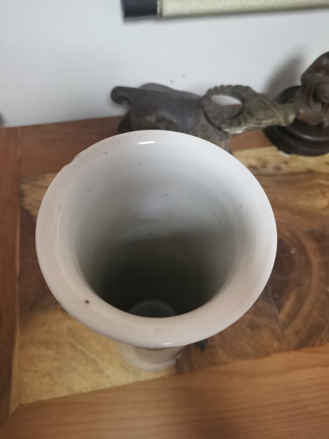 古玩陶瓷三娘教子青花花觚真品鑒賞圖