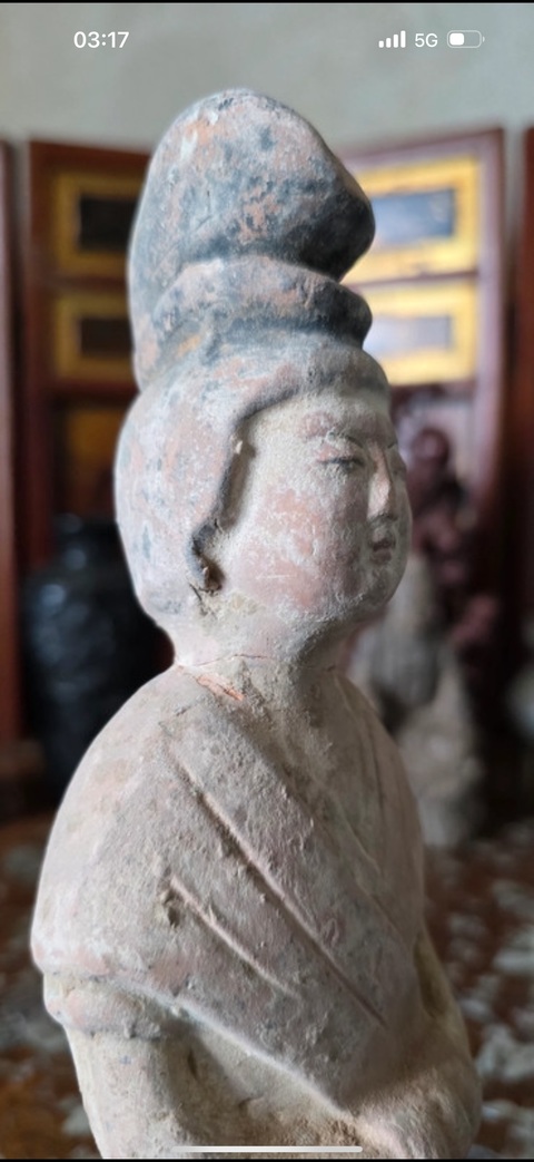 古玩陶瓷俑深度清洗了、包漿洗沒了、不建議購買。真品鑒賞圖