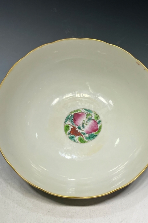 古玩陶瓷福壽紋碗真品鑒賞圖