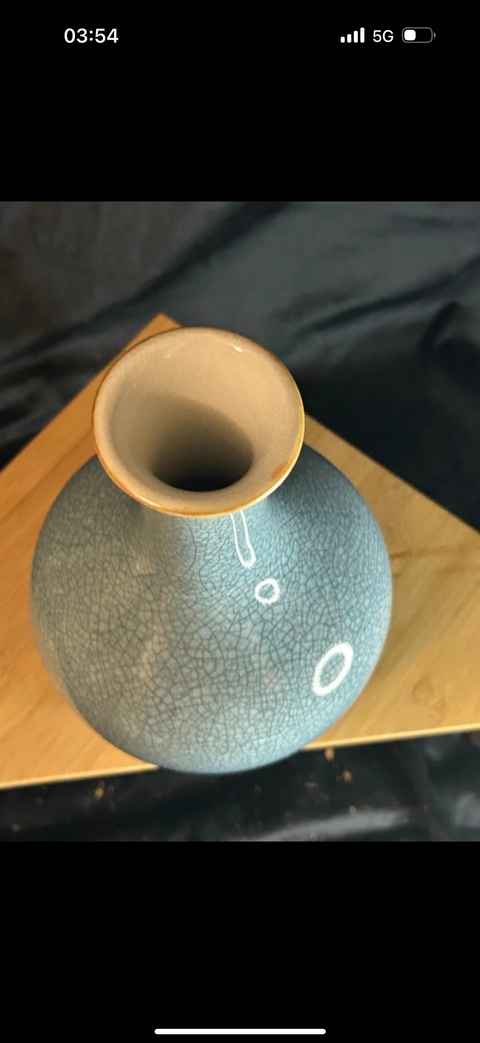 古玩陶瓷哥釉賞瓶真品鑒賞圖