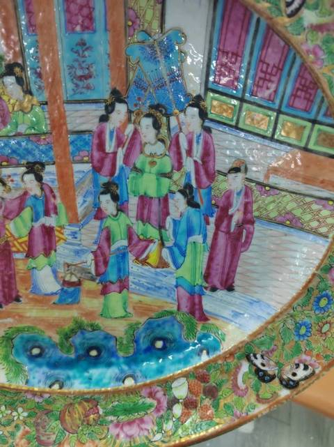 古玩陶瓷廣彩侍女人物賞盤拍賣,當前價格5588元