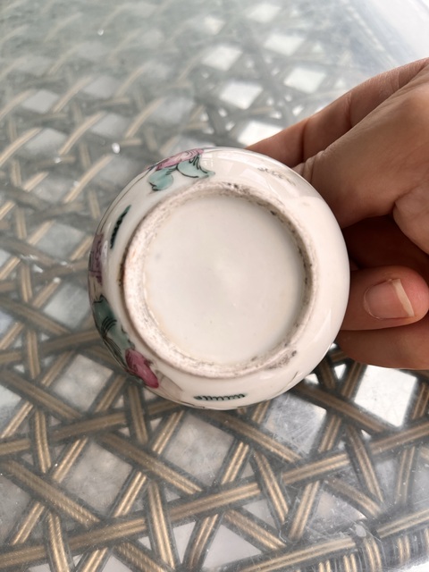 古玩陶瓷粉彩人物故事紋水盂真品鑒賞圖