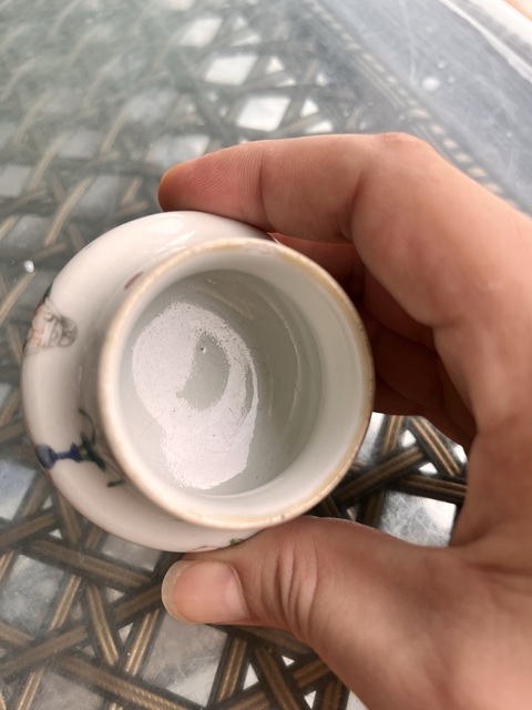 古玩陶瓷粉彩人物故事紋水盂真品鑒賞圖