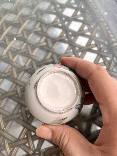 古玩陶瓷粉彩人物故事紋水盂真品鑒賞圖