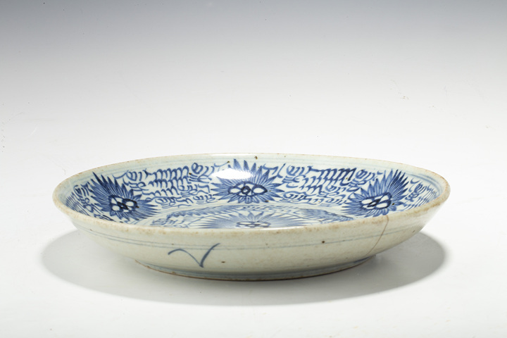 古玩陶瓷清中·青花纏枝太陽花盤
真品鑒賞圖