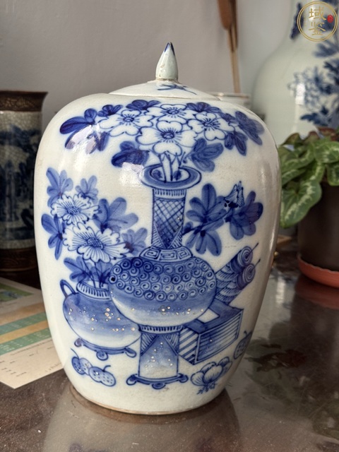 古玩陶瓷民國磁州窯系青花罐真品鑒賞圖