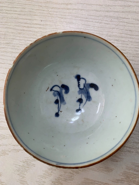 古玩陶瓷青花嬰戲圖茶碗真品鑒賞圖