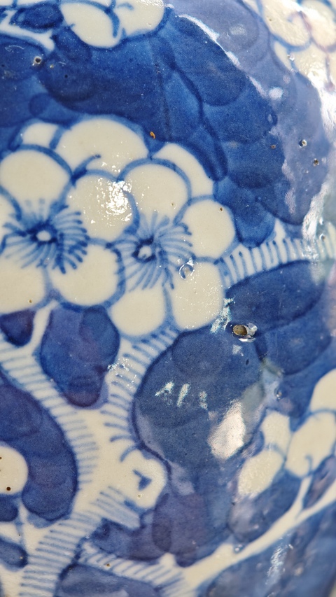 古玩陶瓷晚清青花冰梅罐真品鑒賞圖