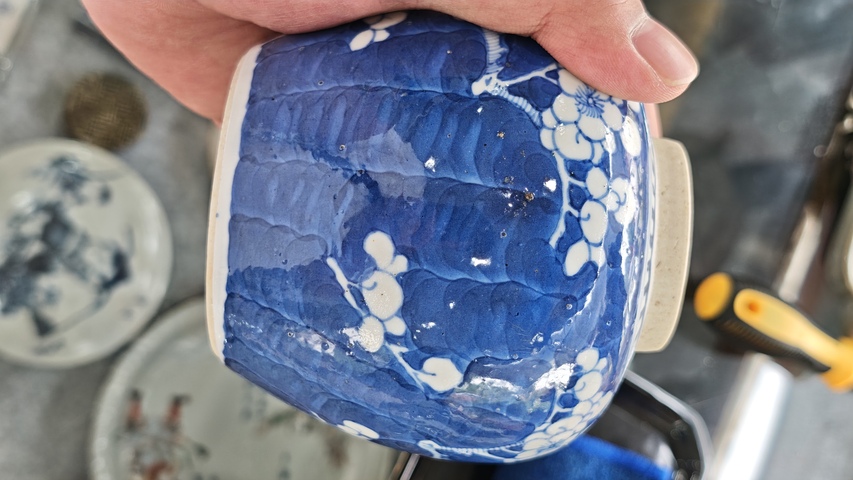 古玩陶瓷晚清青花冰梅罐真品鑒賞圖