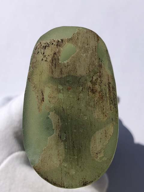 古玩玉器岫玉雕“戲拳童子”擺件真品鑒賞圖