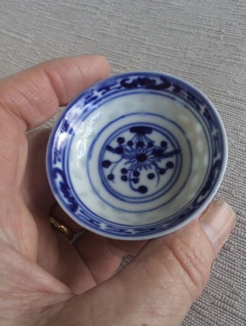 古玩陶瓷China款玲瓏瓷青花盤真品鑒賞圖