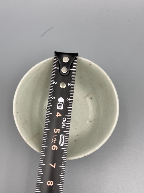 古玩陶瓷淺絳彩桃花美人茶杯真品鑒賞圖