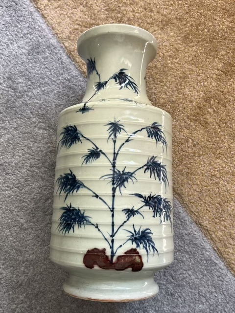 古玩陶瓷青花釉里紅瓶真品鑒賞圖