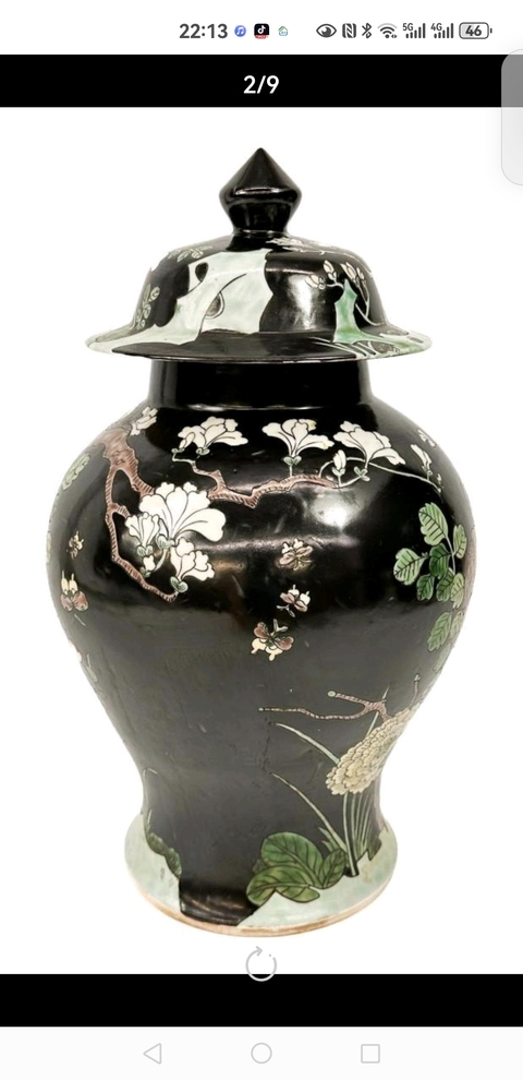 古玩陶瓷花鳥紋將軍罐真品鑒賞圖
