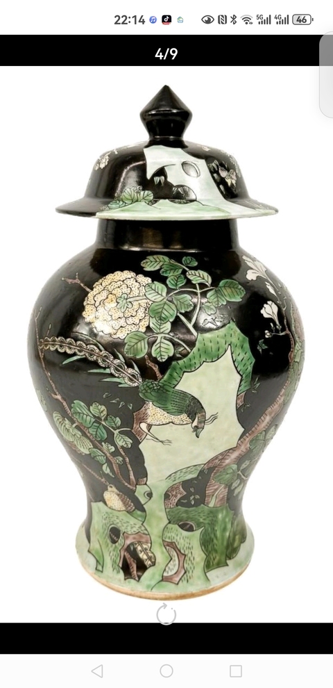 古玩陶瓷花鳥紋將軍罐真品鑒賞圖