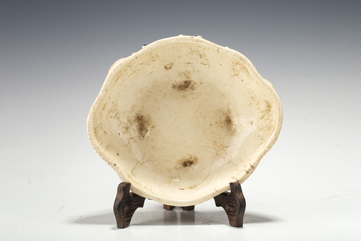 古玩陶瓷民國(guó)·哥釉堆塑雙魚(yú)紋洗真品鑒賞圖