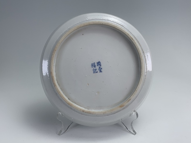 古玩陶瓷清晚期·青花江西十景紋鏜鑼洗拍賣,當前價格1236元
