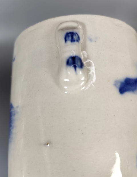 古玩陶瓷清末-青花山水人物蓋缸拍賣,當前價格999元