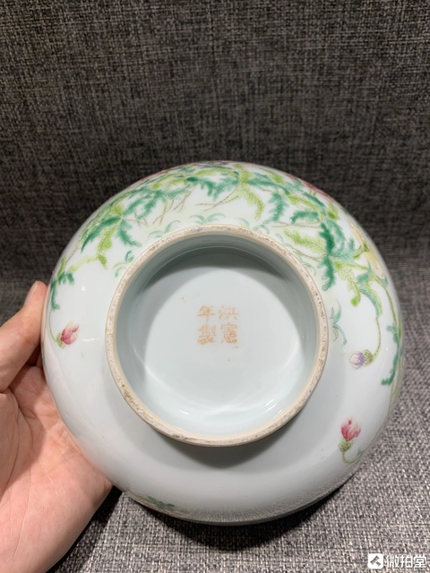 古玩陶瓷民國 粉彩花卉紋大碗真品鑒賞圖