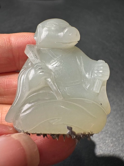 古玩玉器和田玉雕“豬神”擺件真品鑒賞圖