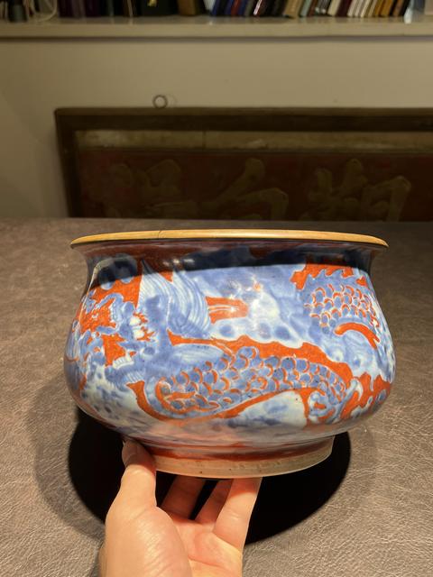 古玩陶瓷龍紋香爐真品鑒賞圖