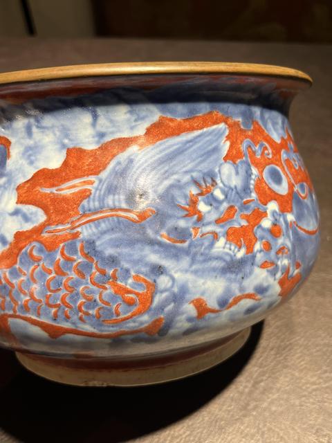 古玩陶瓷龍紋香爐真品鑒賞圖