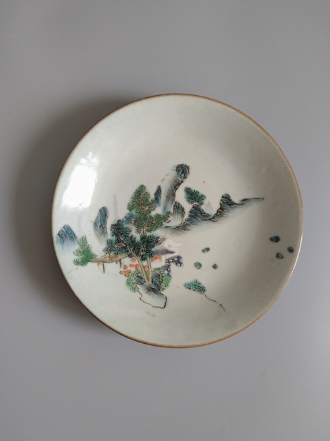 古玩陶瓷粉彩盤真品鑒賞圖