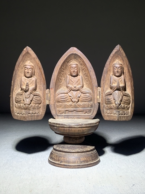 古玩雜項三寶佛龕真品鑒賞圖