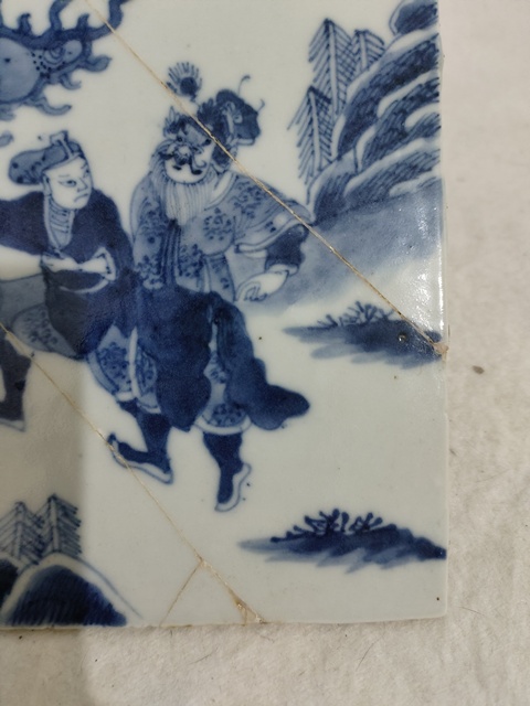 古玩陶瓷青花人物故事瓷板真品鑒賞圖