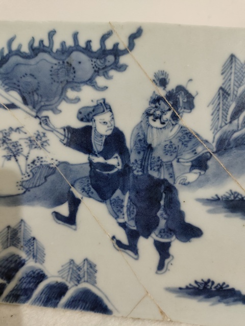 古玩陶瓷青花人物故事瓷板真品鑒賞圖