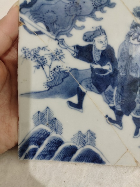 古玩陶瓷青花人物故事瓷板真品鑒賞圖