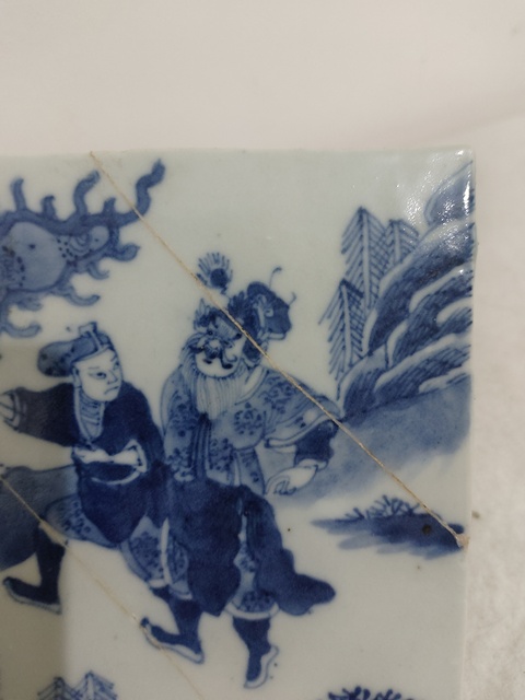 古玩陶瓷青花人物故事瓷板真品鑒賞圖