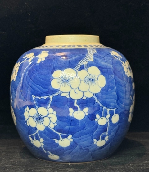 古玩陶瓷青花冰梅罐真品鑒賞圖