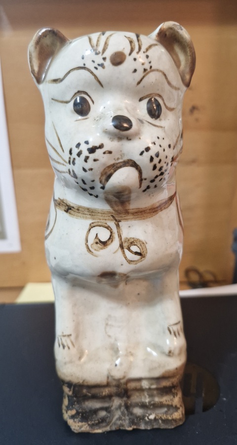 古玩陶瓷白釉褐彩燭臺真品鑒賞圖