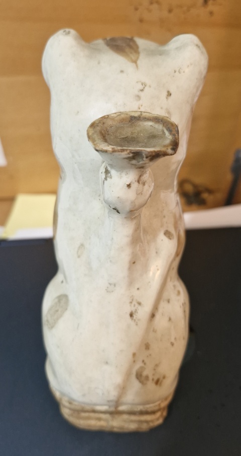 古玩陶瓷白釉褐彩燭臺真品鑒賞圖