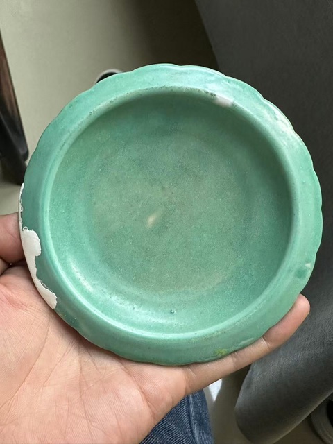 古玩陶瓷黃地粉彩福壽紋花盆真品鑒賞圖