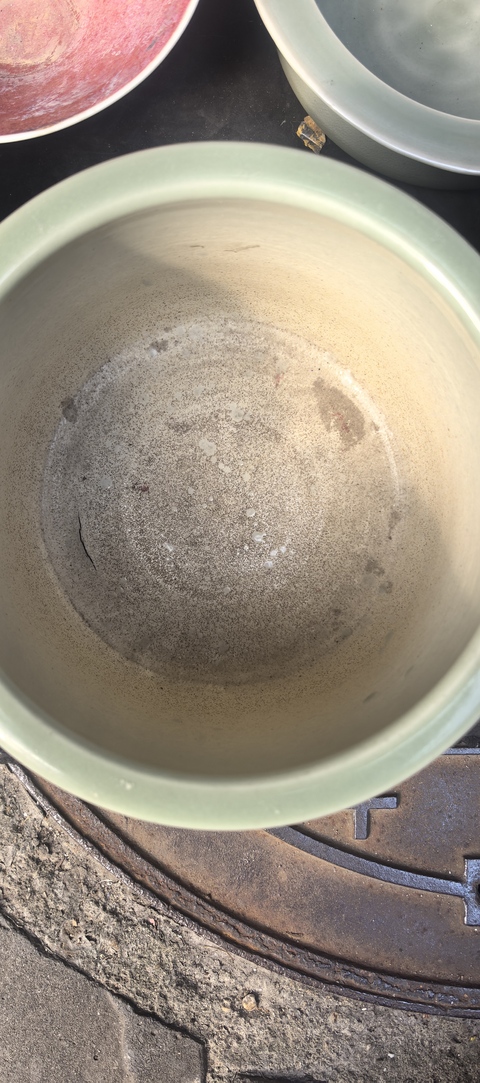 古玩陶瓷豆青釉三足筒式香爐真品鑒賞圖