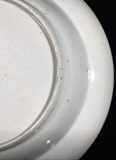 古玩陶瓷粉彩龍紋折沿盤真品鑒賞圖