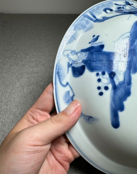 古玩陶瓷青花人物高足碗真品鑒賞圖