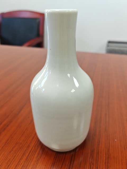 古玩陶瓷晚清白釉瓶真品鑒賞圖