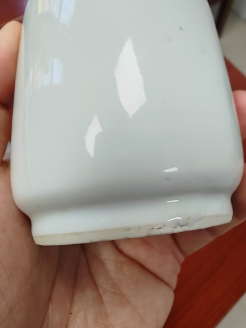 古玩陶瓷晚清白釉瓶真品鑒賞圖