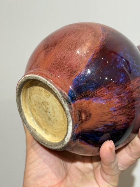 古玩陶瓷紅釉瓶真品鑒賞圖