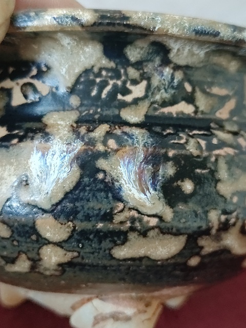 古玩陶瓷吉州窯窯變釉香爐真品鑒賞圖