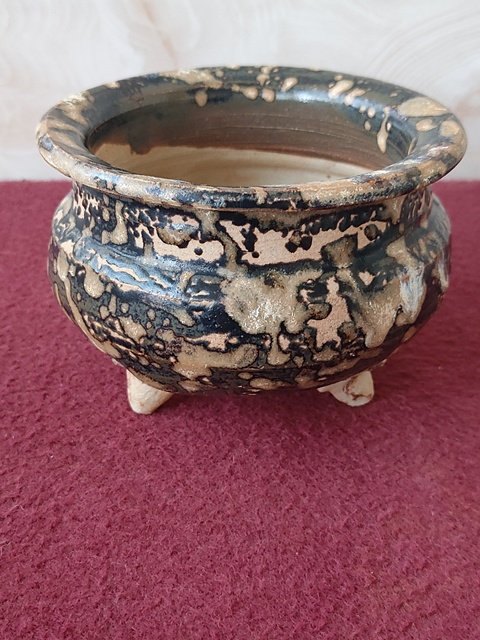 古玩陶瓷吉州窯窯變釉香爐真品鑒賞圖