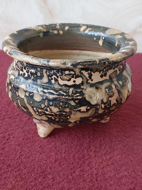 古玩陶瓷吉州窯窯變釉香爐真品鑒賞圖