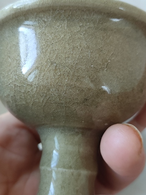 古玩陶瓷龍泉青瓷高足杯拍賣，當前價格2000元