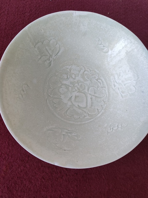 古玩陶瓷湖田窯牡丹紋碗拍賣，當前價格1800元