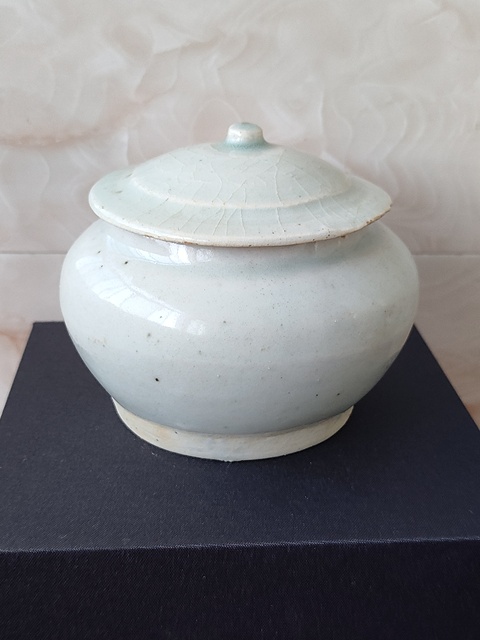 古玩陶瓷湖田窯青白釉蓋罐拍賣,當前價格8600元