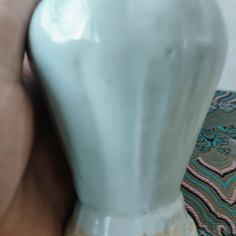 古玩陶瓷樞府釉撇口瓶真品鑒賞圖