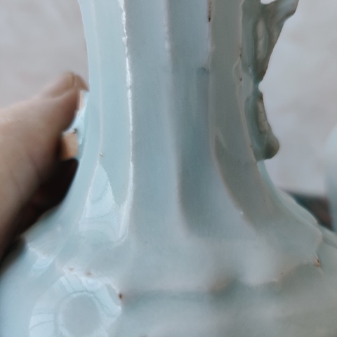 古玩陶瓷樞府釉撇口瓶真品鑒賞圖